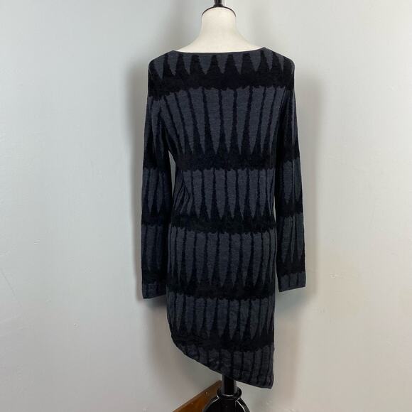 Skull Cashmere Black Belinda Asymmetrical Long Sleeve Wool Sweater Dress Small - Picture 4 of 10